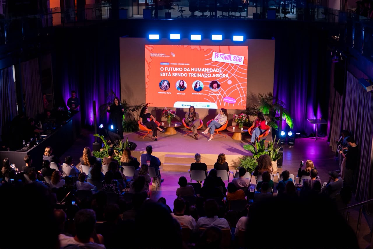 Catharina Doria on the Festival Social Good Brasil 2026 panel O Futuro da Humanidade Está Sendo Treinado Agora