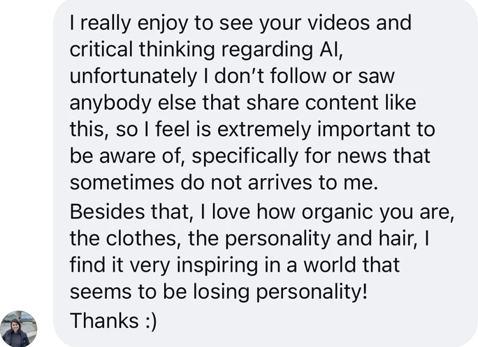 Message from a community member about the impact of Catharina's work