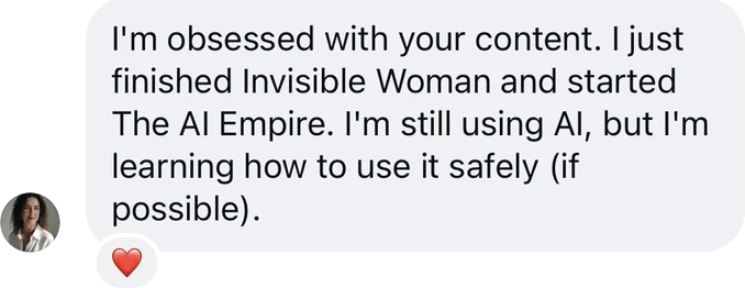Message from a community member about the impact of Catharina's work