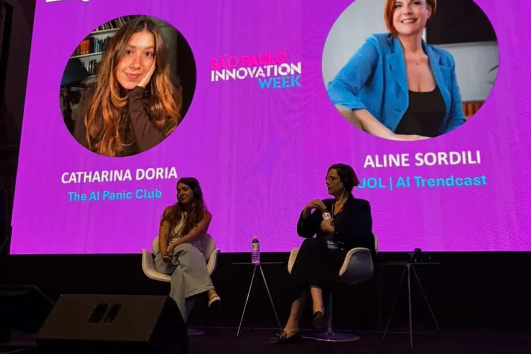 Catharina Doria on stage at São Paulo Innovation Week on the human side of AI